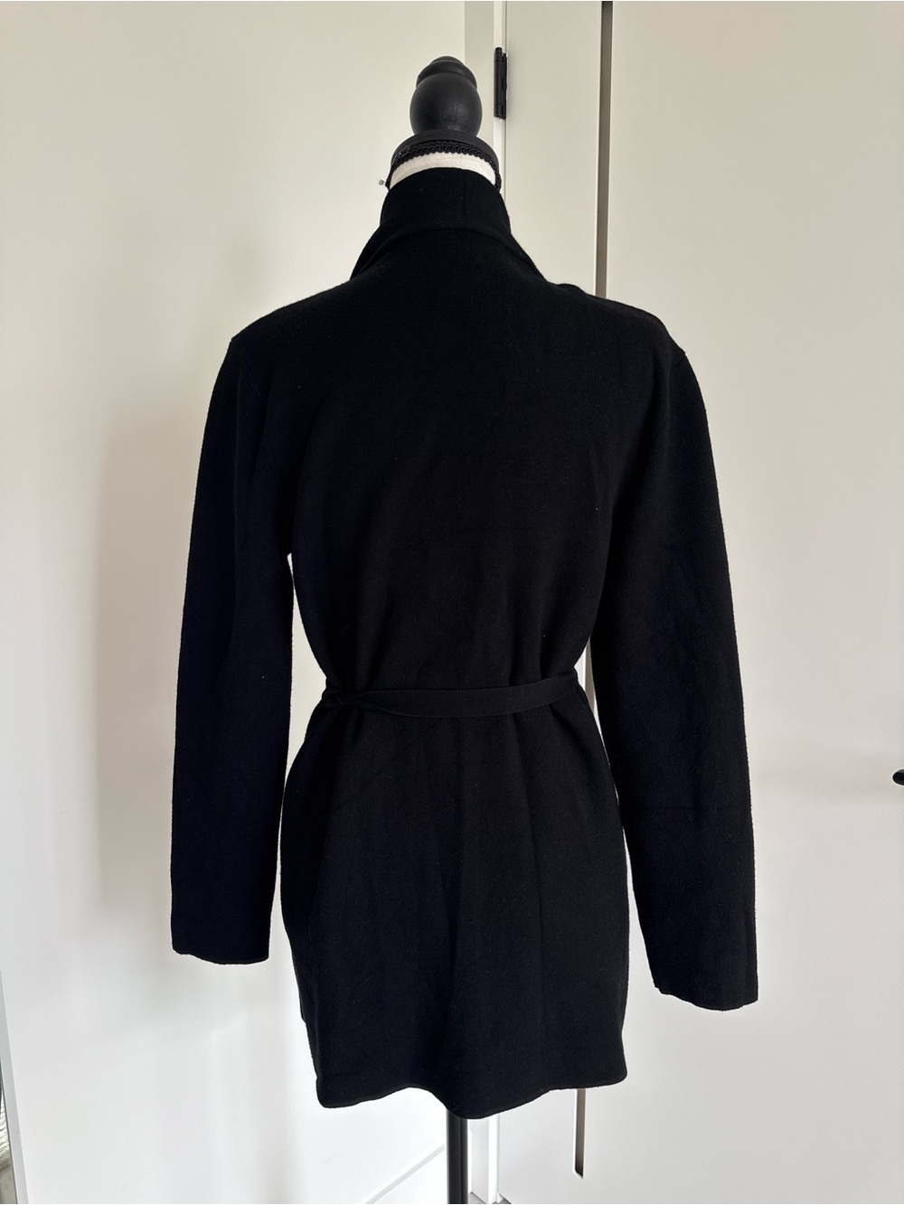 Babaton Black Knit Cardigan with Waist Tie - Picture 3 of 5